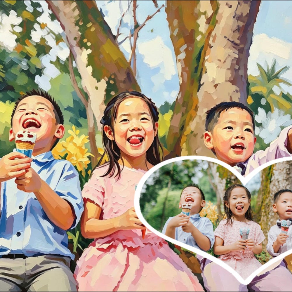 Custom family oil portrait from photo